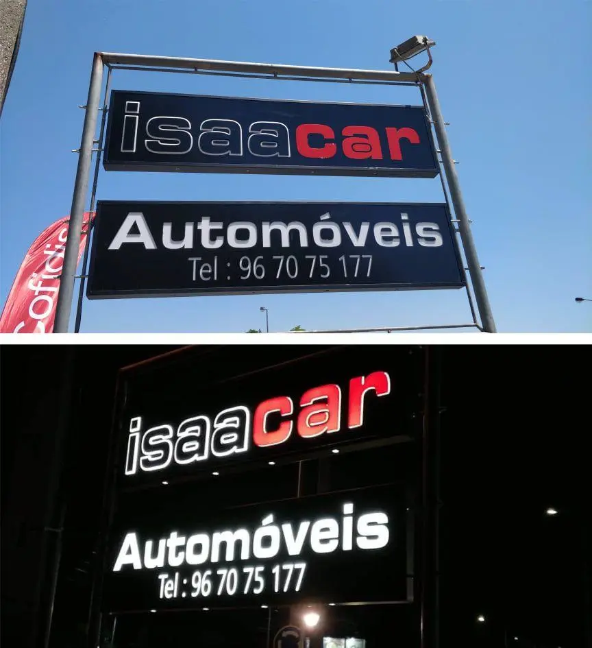 Caixa de luz para stand automóvel